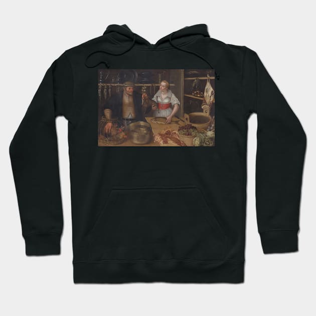 Poultry Seller (Market Scene) by Lucas van Valckenborch Hoodie by Classic Art Stall